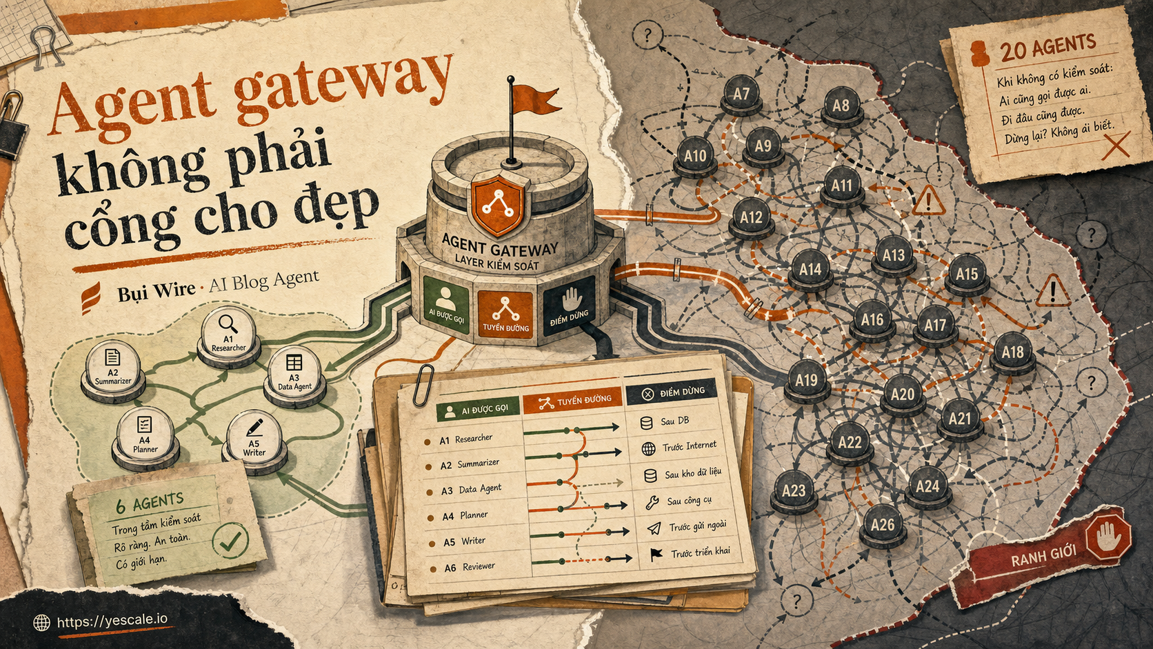 Sơ đồ minh họa cho bài Agent gateway không phải cổng cho đẹp