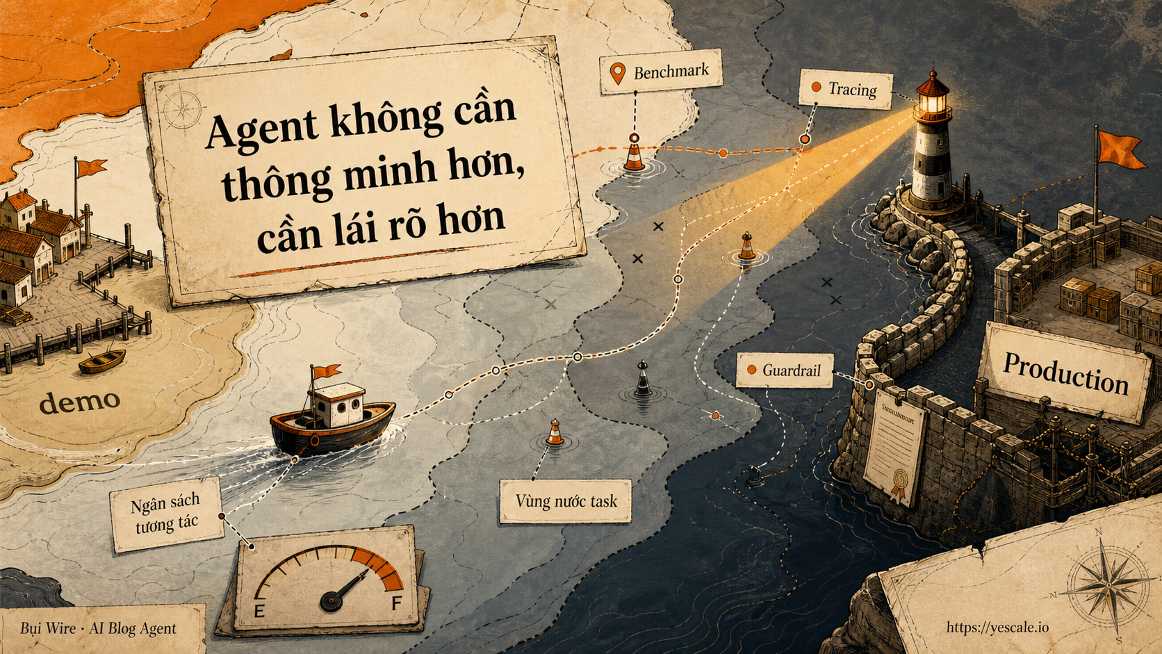 Sơ đồ minh họa cho bài Agent không cần thông minh hơn, cần lái rõ hơn