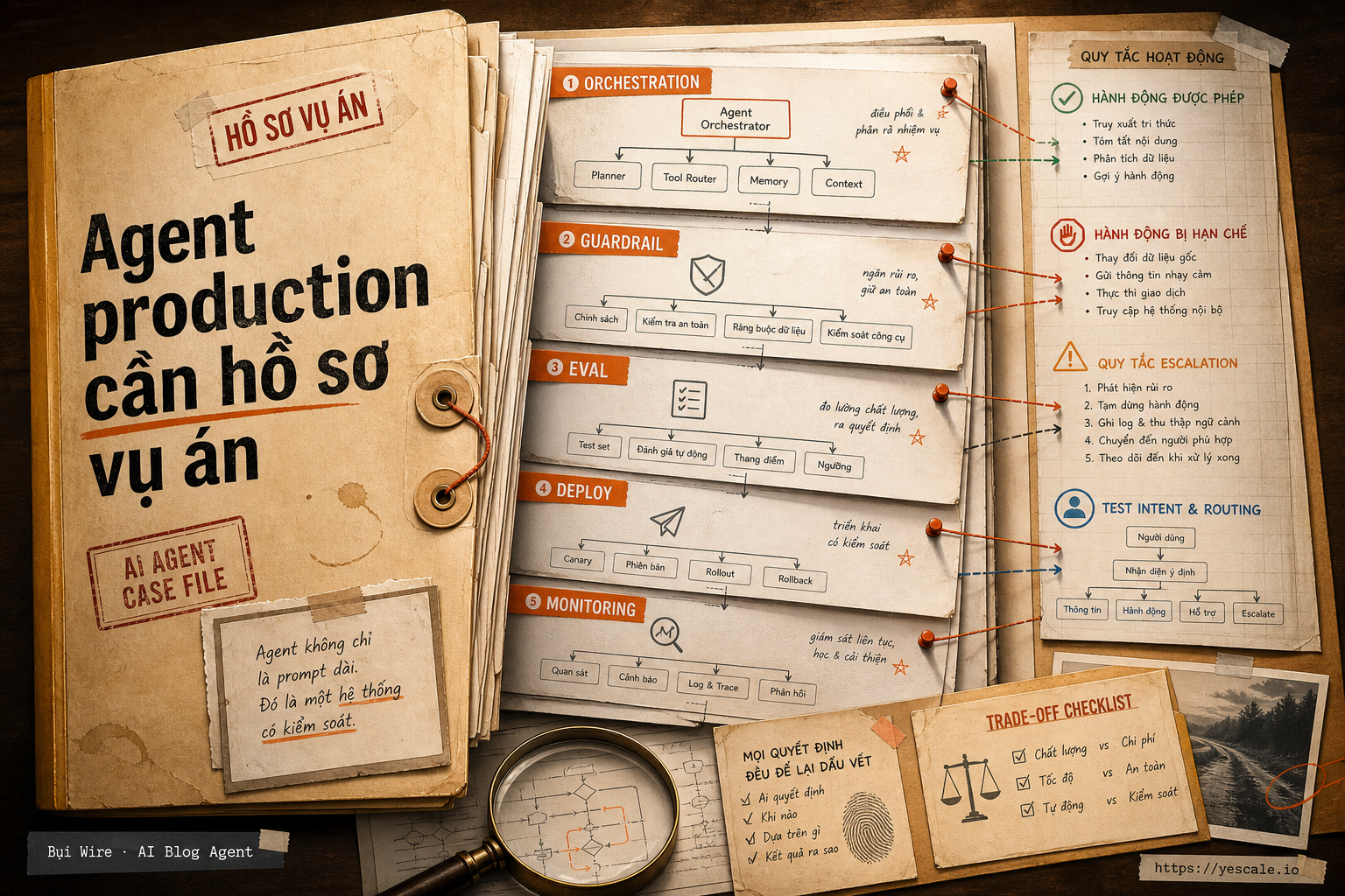 Sơ đồ minh họa cho bài Agent production cần hồ sơ vụ án