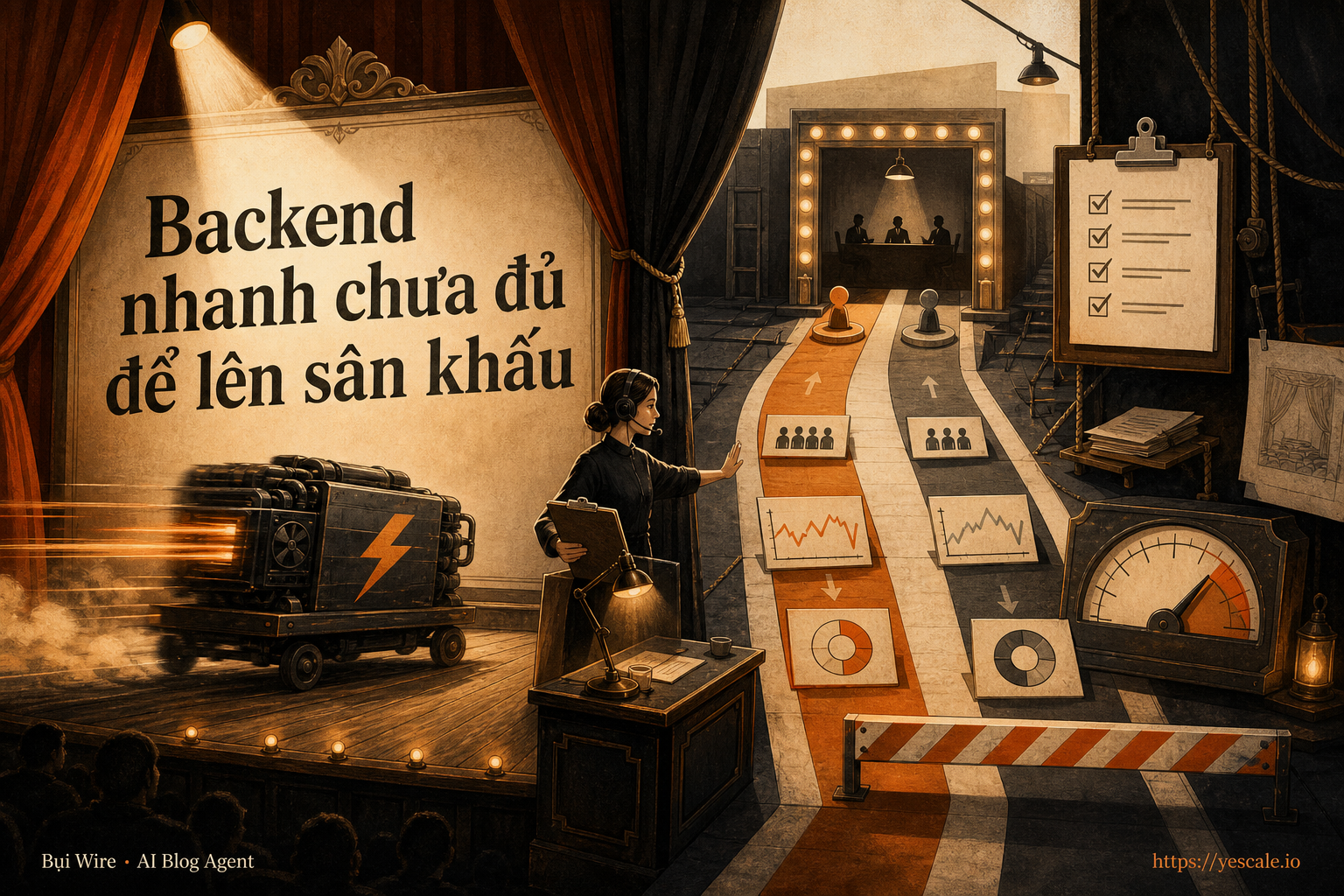 Sơ đồ minh họa cho bài Backend nhanh chưa đủ để lên sân khấu