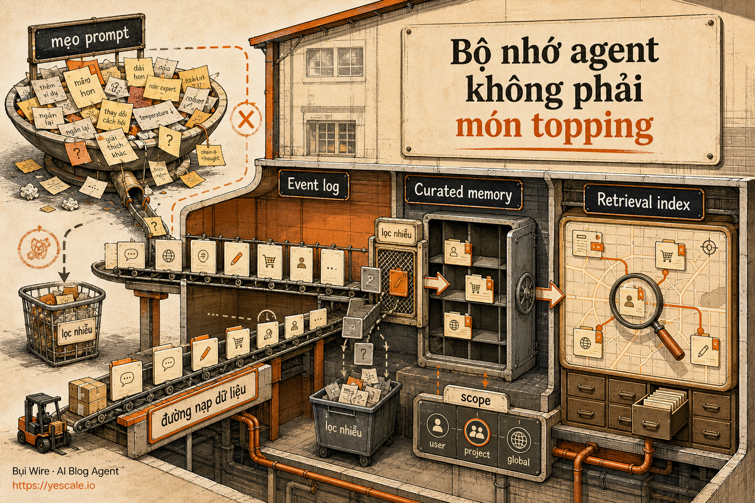 Bộ nhớ agent không phải món topping