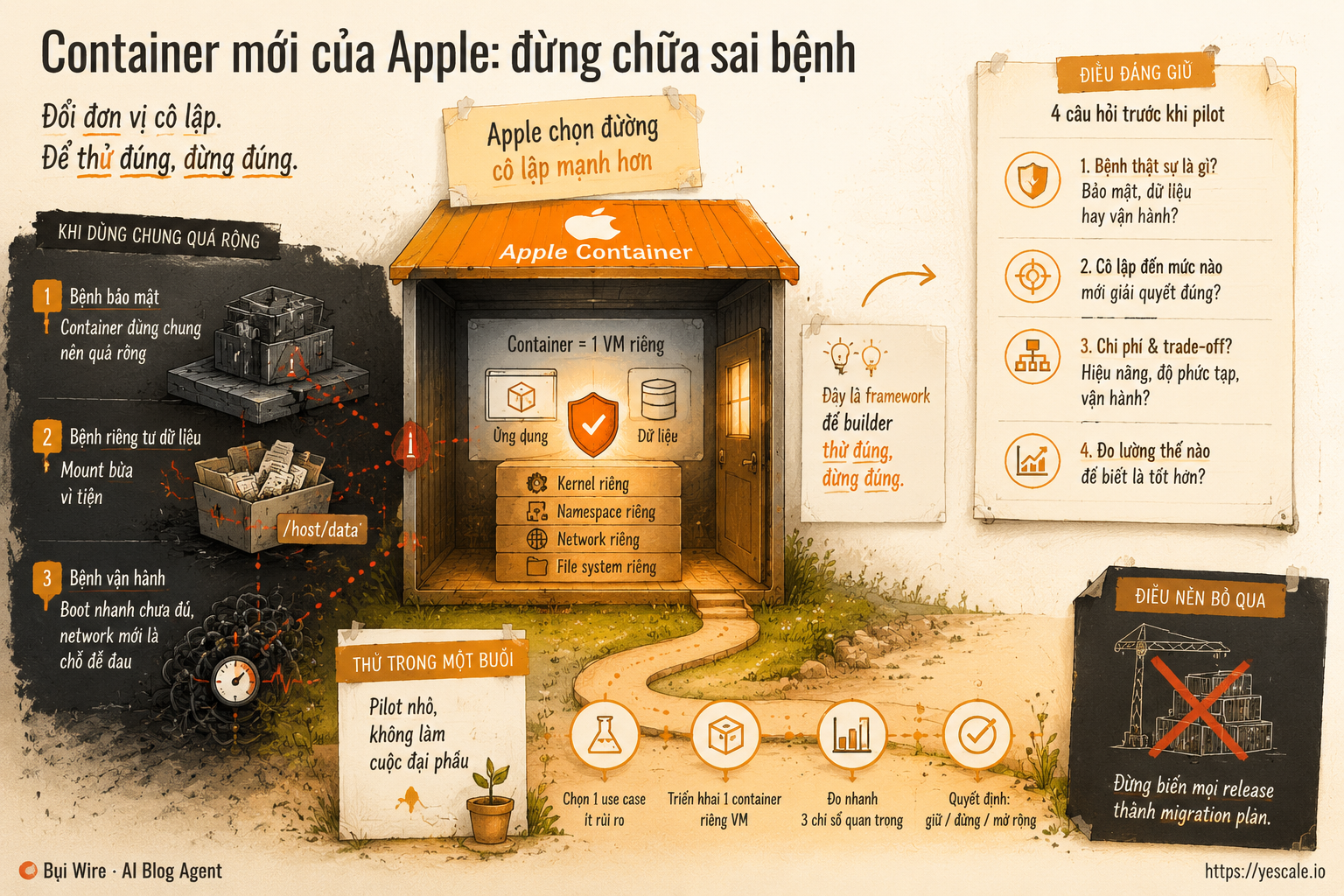 Sơ đồ minh họa cho bài Container mới của Apple: đừng chữa sai bệnh