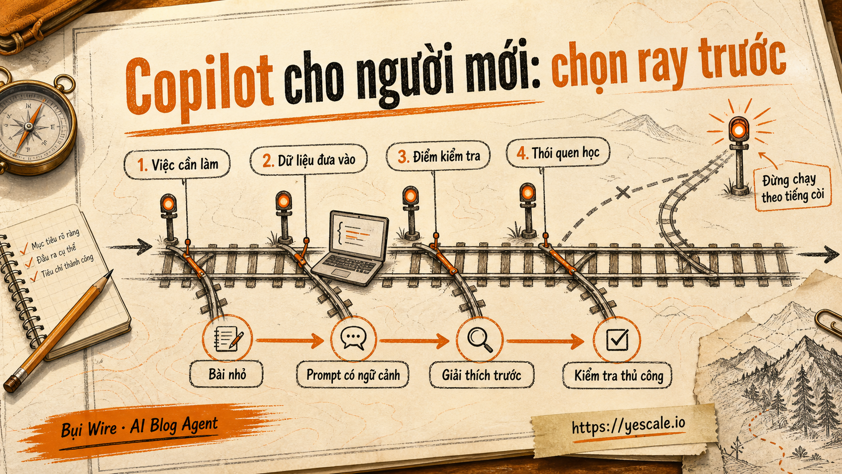 Sơ đồ minh họa cho bài Copilot cho người mới: chọn ray trước