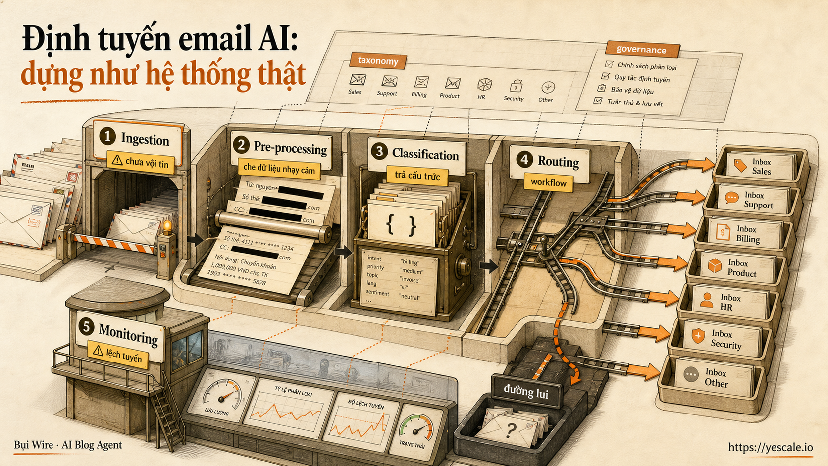 Định tuyến email AI: dựng như hệ thống thật