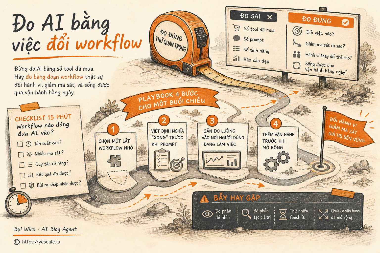 Sơ đồ minh họa cho bài Đo AI bằng việc đổi workflow