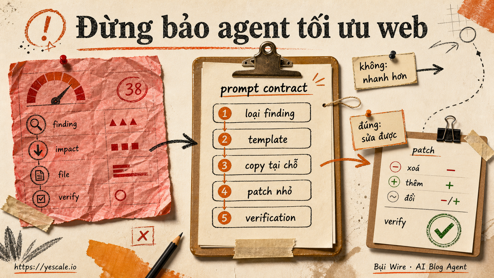 Sơ đồ minh họa cho bài Đừng bảo agent tối ưu web