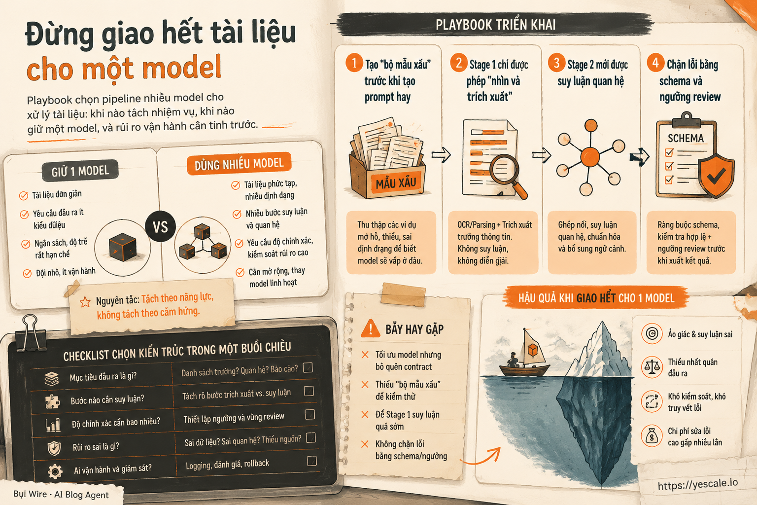 Sơ đồ minh họa cho bài Đừng giao hết tài liệu cho một model