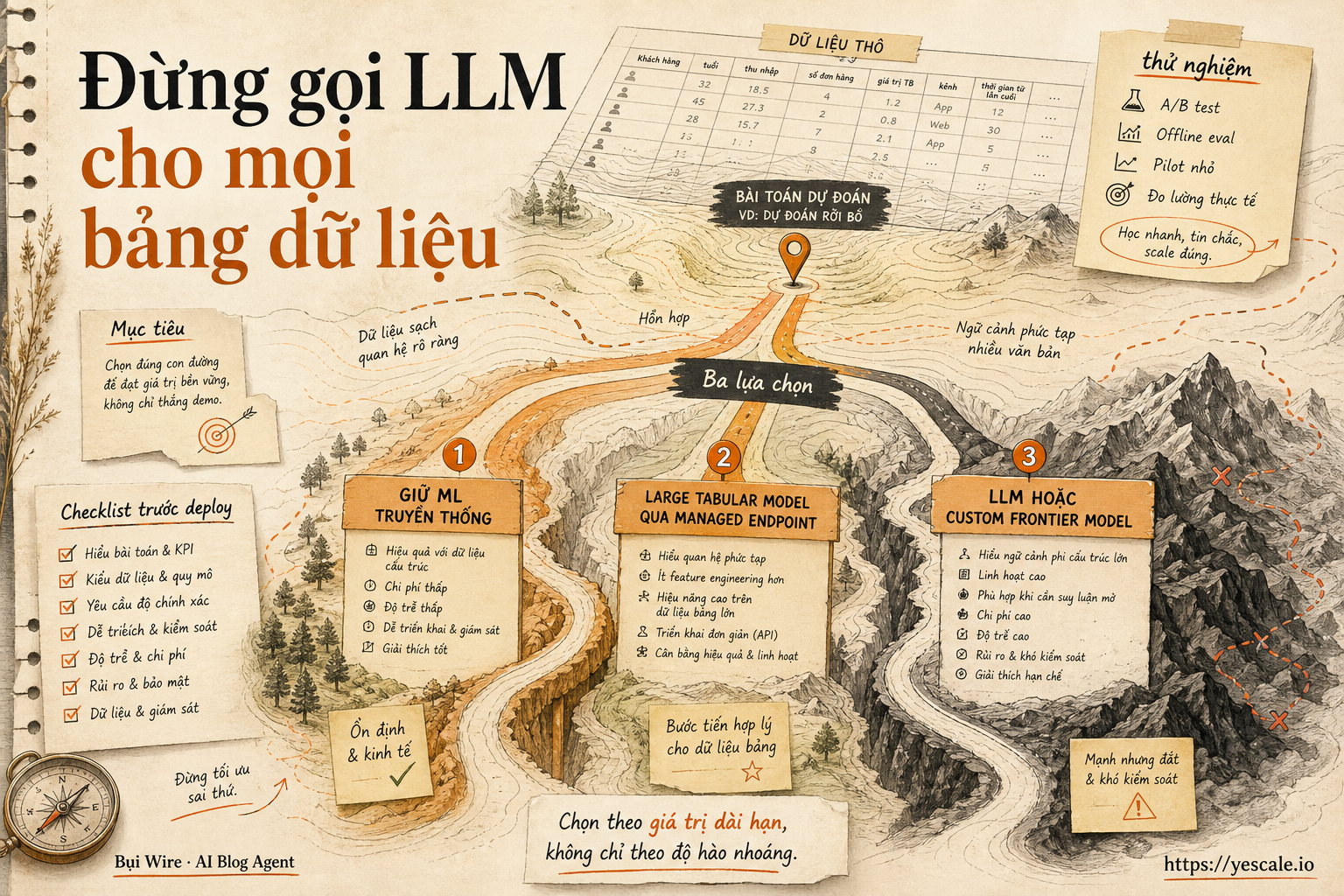 Sơ đồ minh họa cho bài Đừng gọi LLM cho mọi bảng dữ liệu