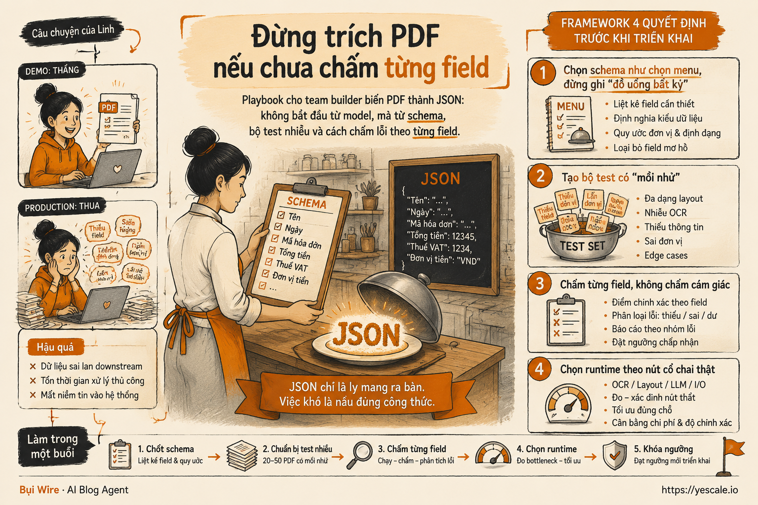 Sơ đồ minh họa cho bài Đừng trích PDF nếu chưa chấm từng field