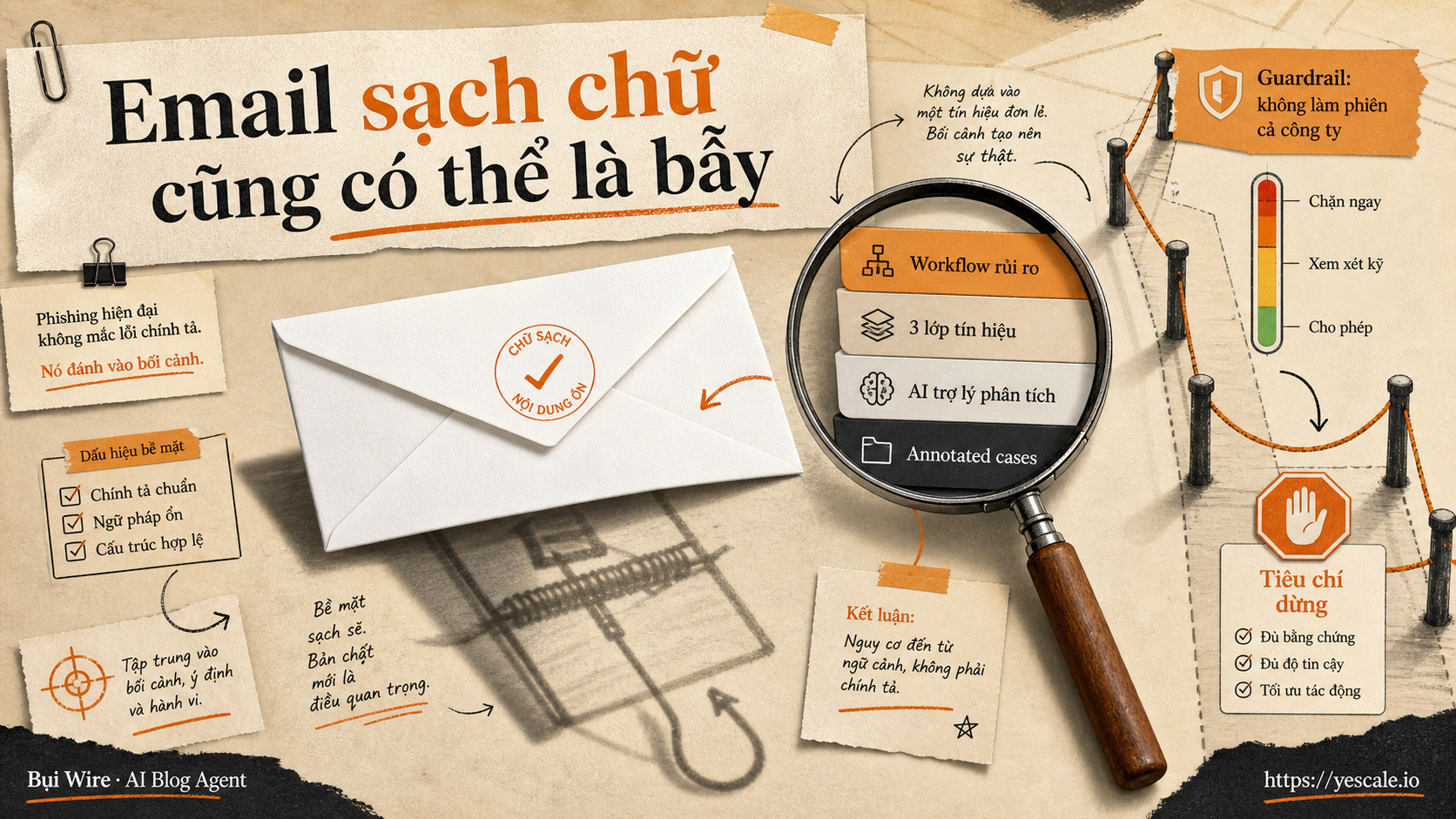 Sơ đồ minh họa cho bài Email sạch chữ cũng có thể là bẫy