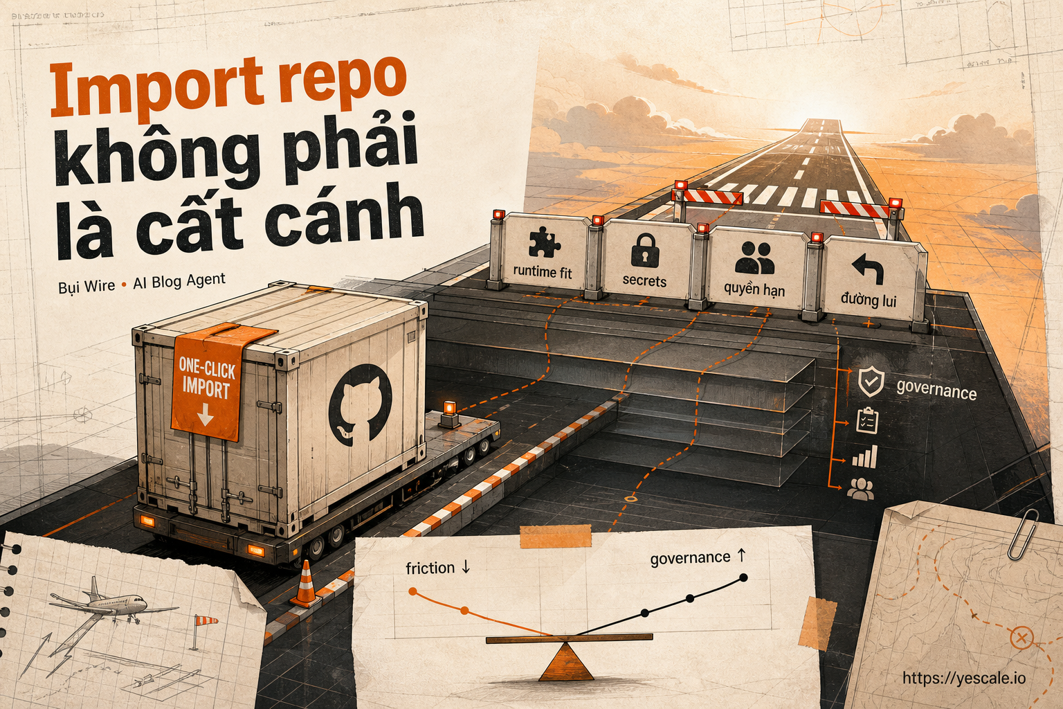 Sơ đồ minh họa cho bài Import repo không phải là cất cánh
