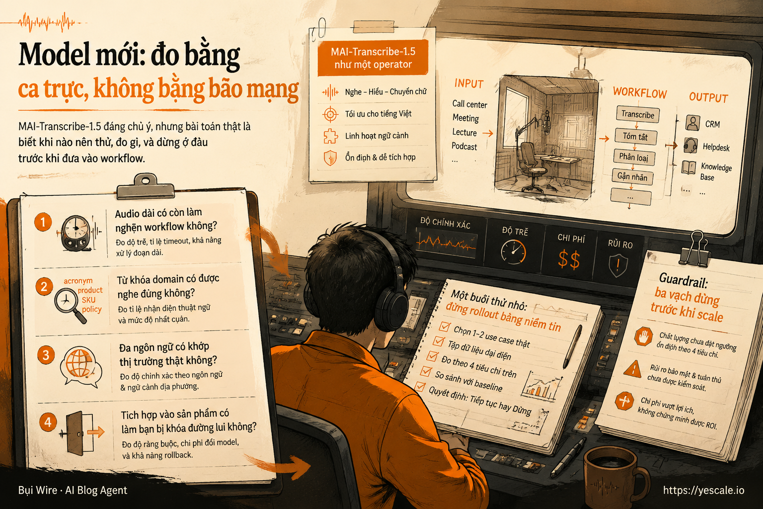 Sơ đồ minh họa cho bài Model mới: đo bằng ca trực, không bằng bão mạng