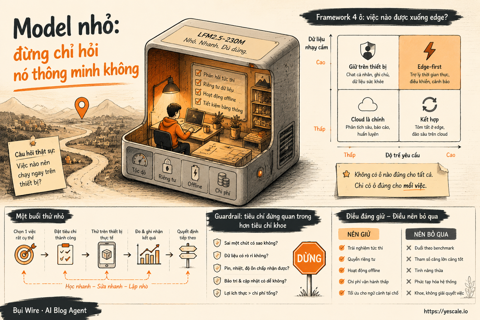 Sơ đồ minh họa cho bài Model nhỏ: đừng chỉ hỏi nó thông minh không