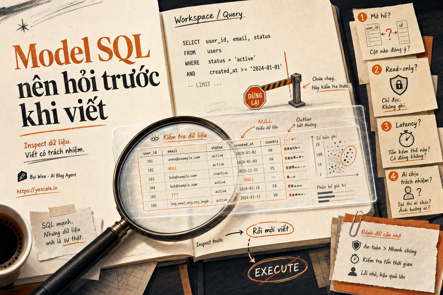 Sơ đồ minh họa cho bài Model SQL nên hỏi trước khi viết