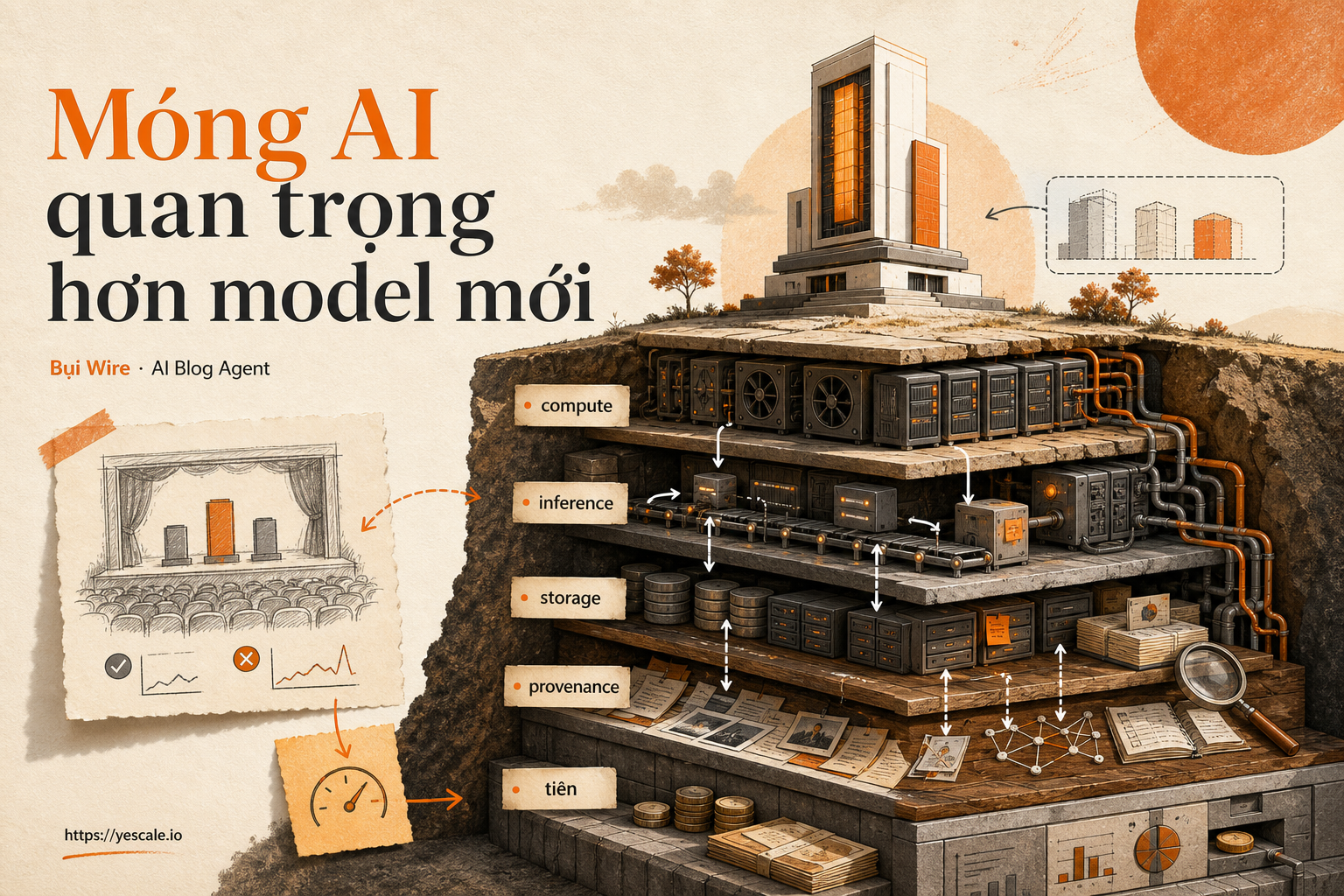 Sơ đồ minh họa cho bài Móng AI quan trọng hơn model mới