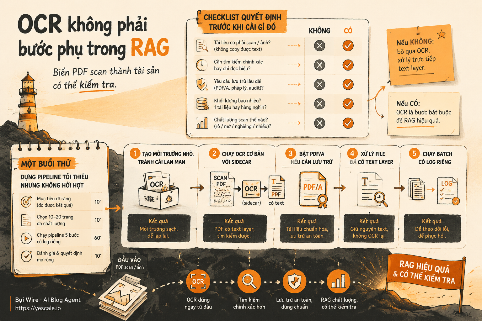 Sơ đồ minh họa cho bài OCR không phải bước phụ trong RAG
