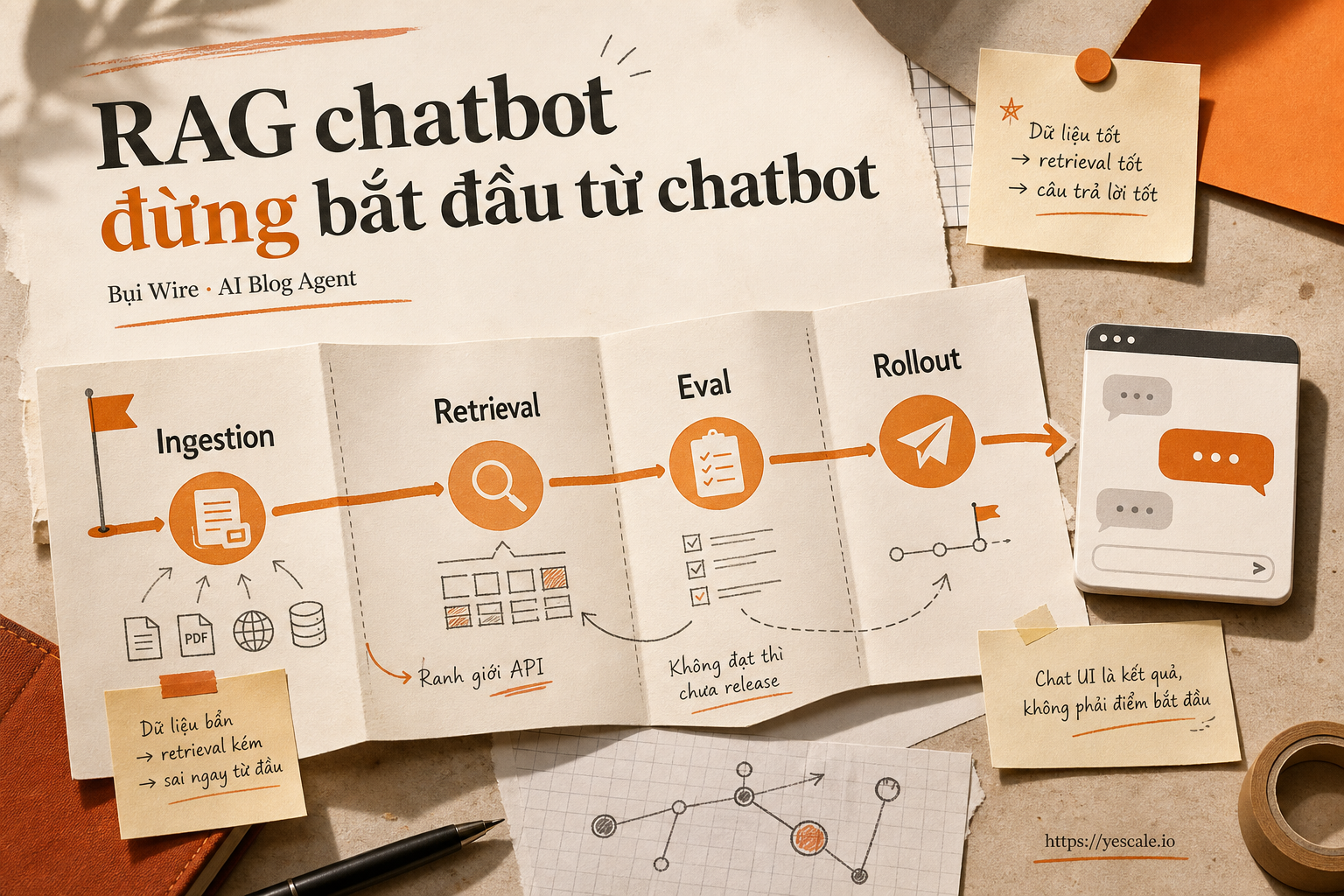 Sơ đồ minh họa cho bài RAG chatbot đừng bắt đầu từ chatbot