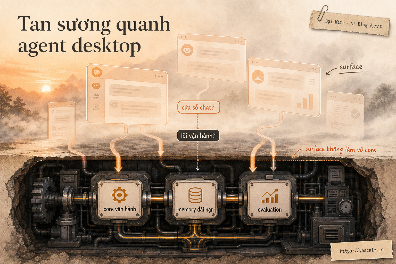 Tan sương quanh agent desktop