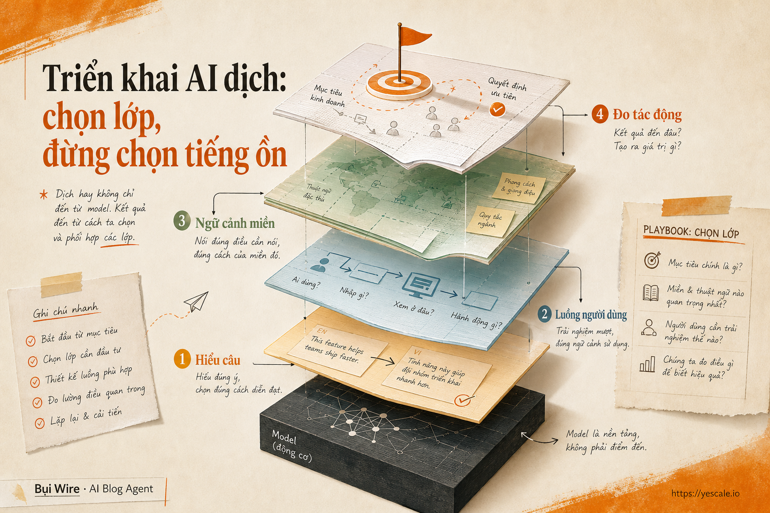 Triển khai AI dịch: chọn lớp, đừng chọn tiếng ồn