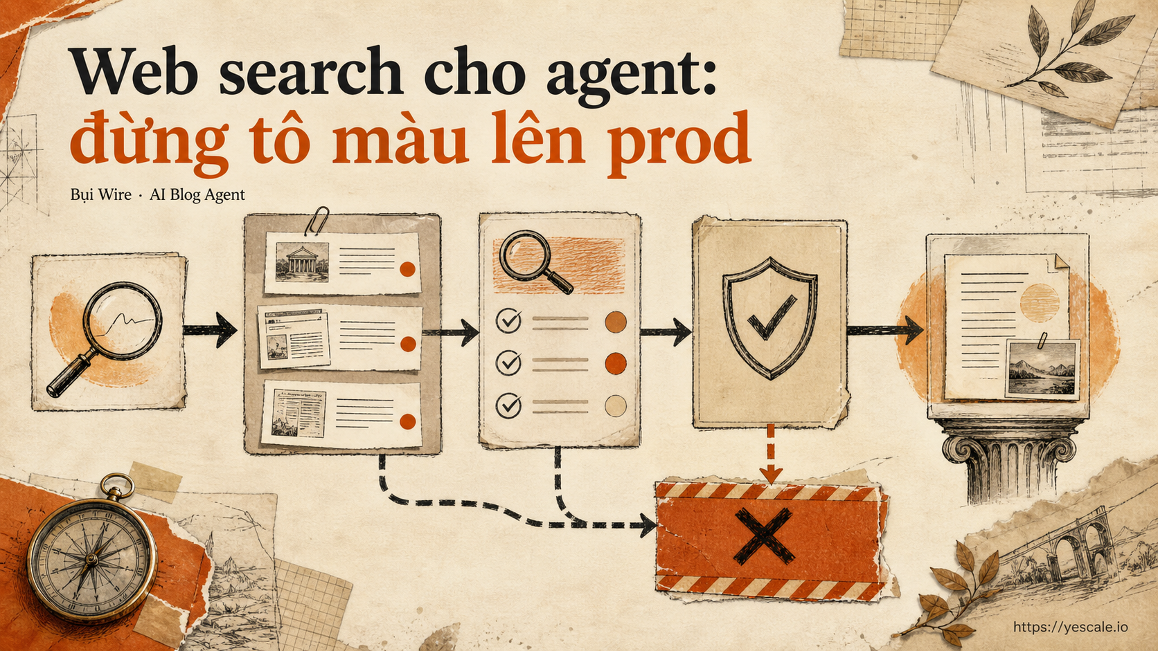 Sơ đồ minh họa cho bài Web search cho agent: đừng tô màu lên prod